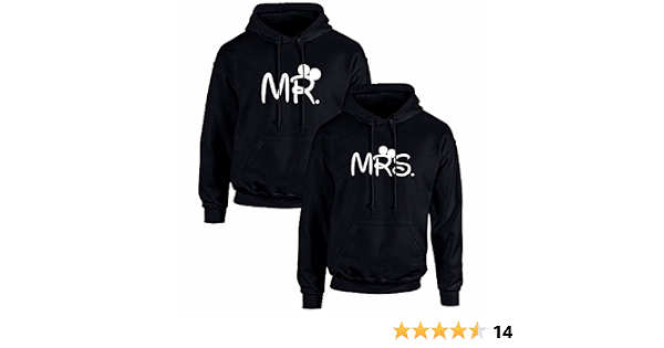 Pack de 2 Sudaderas Negras para Parejas, MR. y Mrs, Blanco : Amazon.es: Ropa