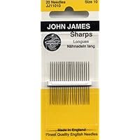 Colonial Needle JJ110-10 20 Count John James Sharps Needle, Size 10