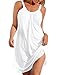 kenoce Women Sleeveless Mini Dress Summer Causal Loose Sundress Beach Bikini Swimsuit Cover Ups White 2XL