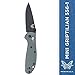 Benchmade - Mini Griptilian 556-1 Knife, Drop-Point Blade, Plain Edge, Coated Finish, Gray Handle