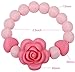 Teething Beads Bracelet Toy for Baby Girl and Boy,Pure Silicone Teether,Infant Chewy Beads Bracelet Toy Easy Grip ,Handmade Chew Ring for Toddlers,2.5