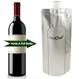 MoiChef Collapsible Reusable Leakproof Wine Bottle - 750 ml Wine On The Go Bag/Flask