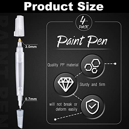 Set of 6 Blank Refill Paint Markers Double End Refillable Paint Pens