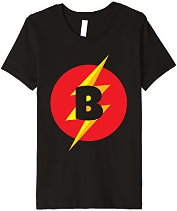 Kids Superhero Costume Letter B Initial Shirt For Girls &amp; Boys