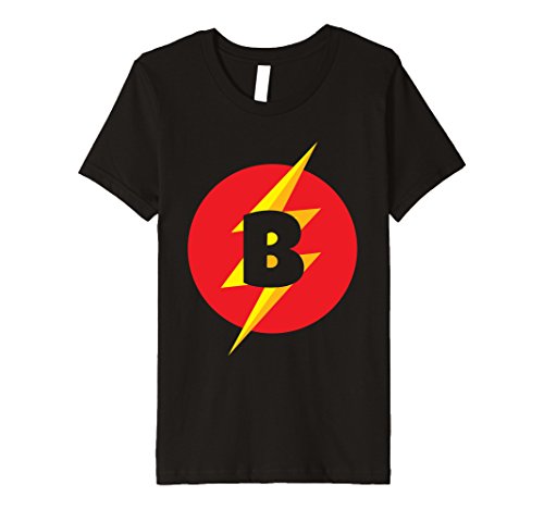Kids Superhero Costume Letter B Initial Shirt For Girls &amp; Boys