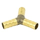 uxcell a15042500ux0037 3/8" 3 Ways Y-Piece Brass Air Gas Hose Barb Connector Joiner Coupler