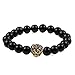 Areke Mens Womens Unisex 7 Chakra Stone Bracelets Crystal Reiki Healing Balancing Round Energy Beads (Matte Agate Black)