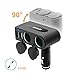 Dual Socket Car Cigarette Lighter, DC12V/24V USB Car Charger Multi-Functions Car Adapter-Insert New 10A Fuse Safe & Smart IC Rapid Car Splitter Conveter