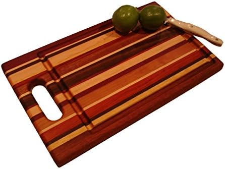Lucky Stripes Collection Medium Cutting Board with Handle - Random Hardwoods