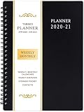 2020-2021 Planner - Academic Weekly & Monthly Planner, 6.25" x 8.3", Apr 2020-Jun 2021, Flexible Cover,15 Monthly Tabs, 21 Notes Pages, Twin-Wire Binding with Two-Sided Inner Pocket