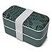 monbento - Bento Box MB Original Jungle with Compartments - 2 Tier Leakproof Lunch Box for Work and Meal Prep - BPA Free - Food Grade Safe - Nature Pattern - Green