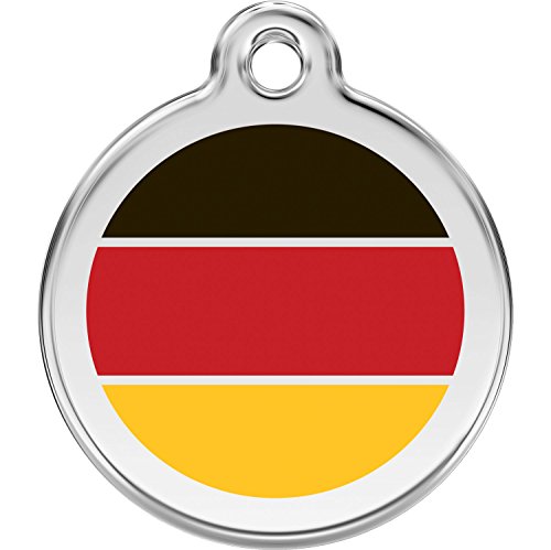 Red Dingo Personalized German Flag Pet ID Dog Tag (Large)