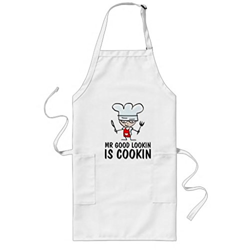 LOU5KB Mr good looking is cooking apron for men