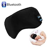 Bluetooth Sleep Eye Mask with Wireless Headphones, LC-dolida Sleeping Travel Eye Cover Music Bluetooth Headsets with Microphone for iPhone X, 8, Android Cell Phones iPad Tablets Black