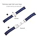 Ullchro Silicone Watch Strap Replacement Rubber Watch Band Waterproof Stripe Pattern - 16mm, 18mm, 20mm, 22mm, 24mm Watch Bracelet with Stainless Steel Deployment Buckle (20mm, Black)