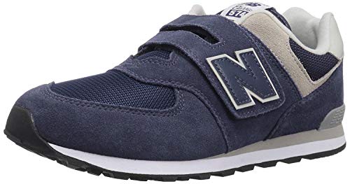 New Balance Boys 574v1 Hook and Loop Sneaker, Navy/Grey, 13.5 W US Toddler (1-4 Years)