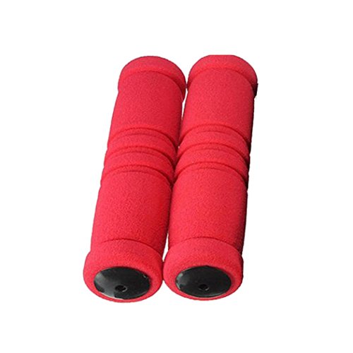 Ecosin 1pair Bicycle Sponge Grip Cover Bike Racing Bicycle Motorcycle Handle Bar Foam Sponge Grip Cover Non-Slip (Red) - Thumbnail 2
