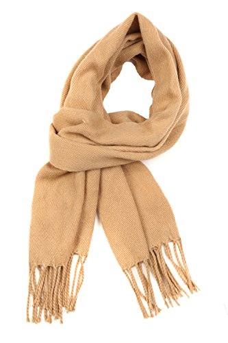 SakkasBooker Cashmere Feel Solid Colored Unisex Winter Scarf With Fringe