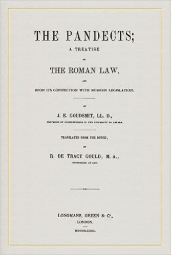 Amazoncom The Pandects A Treatise On The Roman Law And - 