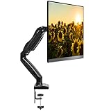 Mountio Full Motion LCD Monitor Arm - Gas Spring Desk Mount Stand for Screens up to 27