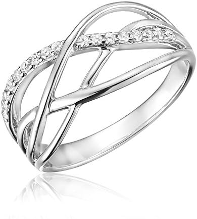 R-10LM08 10K Gold Diamond Swirl Ring Size 6