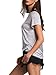SheIn Women's Draped Crisscross Back T-Shirt Tee Top Medium Grey
