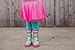 OAKI Kids Rubber Rain Boots with Easy-On Handles, Green Floral, 10T US Toddler