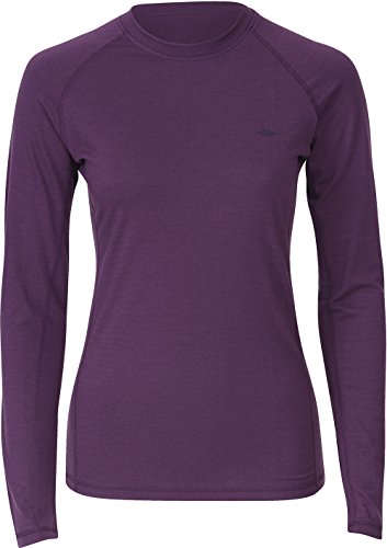 Mountain Designs Women's 200 Merino Wool Long-Sleeve Baselayer Crew, Potent Purple, 14