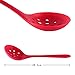 Luckycivia 2 PACK Silicone Slotted Spoon, Premium Silicone Perforated Spoon, Straining Ladle Plastic Skimmer Slotted Spoon, （Red and Black）