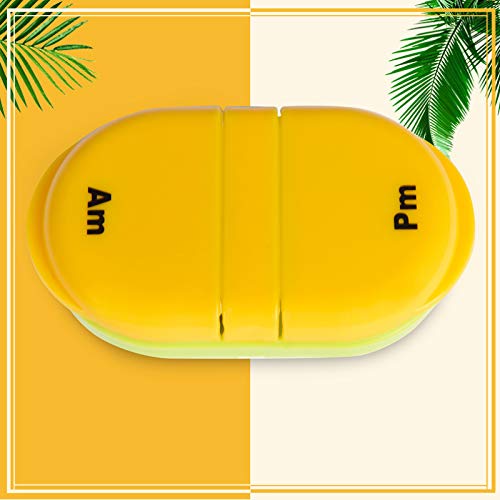 Muchengbao 2 Pack 7 Days Pill Cases ，Weekly Pill Organizer 7 Day Pill Box Large Compartment for Travel Vitamin