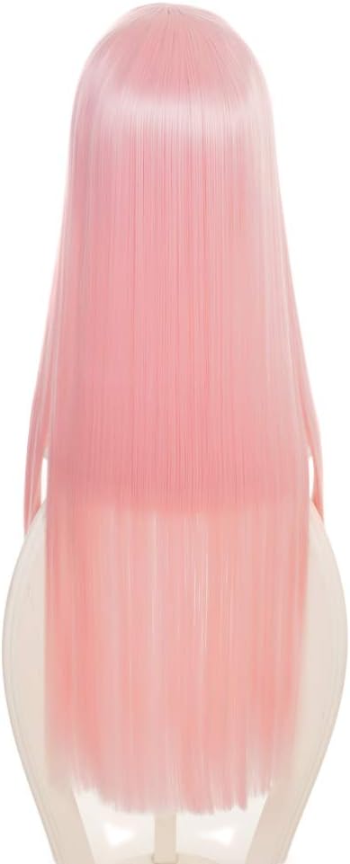 MUZI WIG Anime Cosplay Wig for Darling in The Franxx Zero Two Wig with Free Wig Cap, Pink, 2 Piece Set - Image 5
