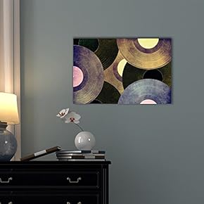 Canvas Wall Art - Vinyl Records Discs - Giclee Print Gallery Wrap Modern Home Art | Ready to Hang - 12x18 inches