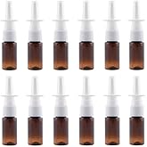 12PCS 10ml Refillable Amber Plastic Spray Bottles Fine Mist Sprayer Containers Vials for Essential Oils and Perfumes 0.35Ounc