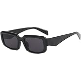 HYLLE Sunglasses Womens Men Trendy Retro Sun Glasses Oversize Square Frame Shades