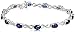 Amazon Essentials Sterling Silver Created Blue Sapphire and Diamond Infinity Bracelet (1/10 cttw, I-J Color, I2-I3 Clarity), 7.25