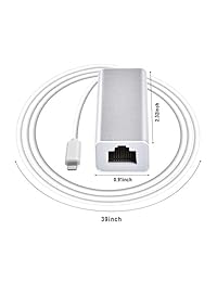 Adaptador de red RJ45 Ethernet, RJ45 Ethernet LAN con cable, compatible con iPhone iPad y más, iOS 10.0 o superior requerido, color plateado