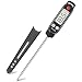 Meat Thermometer, totobay Food Thermometer Instant Read Thermometer Cooking Thermometer with Long Probe for Kitchen Cooking BBQ Grill Smoker Meat Fry Food Milk Yogurt (Black)