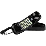 AT&T 210 Basic Trimline Corded Phone, No AC Power Required, Wall-Mountable, Black