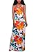 Dokotoo Womens Plus Size Floral Print Bodycon Long Maxi Dresses Cocktail Orange X-Large