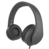 Headphones, JNTworld Headphones with Microphone for Travel, Work, Sport, DJ, Collapsible Classic Headset with Handmade Drivers for iPhone and Android Devices, Black