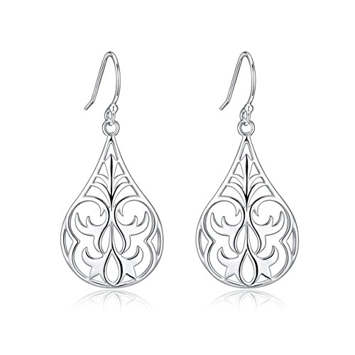 Highly Polished Sterling Silver Filigree Dangle Drop Earrings-Just Launched