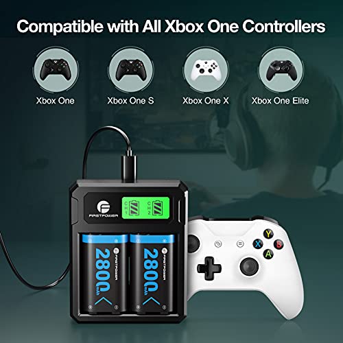 FirstPower 2800mAh Xbox Controller Battery Pack with LCD Dual Charger