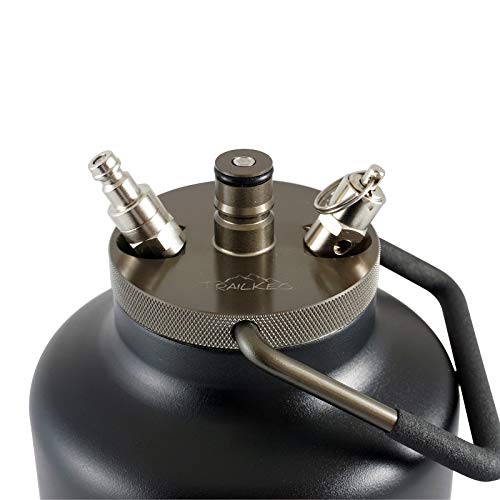 TrailKeg Half Gallon - Stainless Steel Growler for Beer - Vacuum Insulated Double Wall Design - Chrome Tap and Dual Stage CO2 Regulator - Keeps Drinks Perfectly Cold and Carbonated