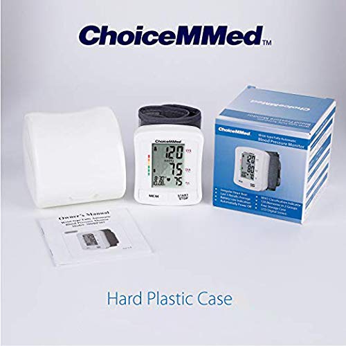 CHOICEMMED Wrist Blood Pressure Monitor - BP Cuff Meter with Display - Blood Pressure Machine up 5.3"-8.5" Wrists - Blood Pressure Tester Kit with Case - Blood Pressure Gauge with Memory