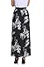 HOTAPEI Summer Floral Chiffon Boho Skirt Long Skirts for Women with Slit Black Large