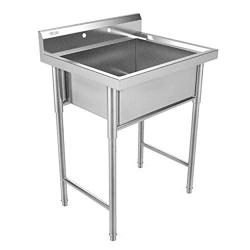 9TRADING 30" Stainless Steel Utility Commercial Square Kitchen Sink for Washing Room New