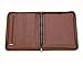 Professional Business Padfolio Portfolio Briefcase Style Organizer Folder Notepad and 4 Ring Binder - Brown Synthetic Leather