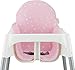 JYOKO Kids High Chair Cushion Compatible with IKEA Antilop 100% Cotton + Foam + 3D Air Confort Made (Pink Sparkles)