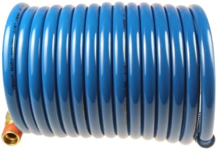 Coilhose Pneumatics S14-12B Stowaway Heavy Duty Nylon Coiled Air Hose, 1/4-Inch ID, 12-Foot Length with (2) 1/4-Inch MPT Swivel Fittings