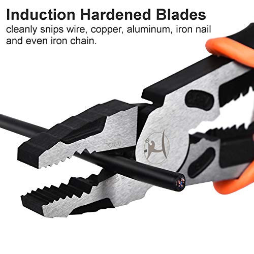 9'' Lineman Pliers 4 in 1 Combination Pliers with Wire Stripper Crimper